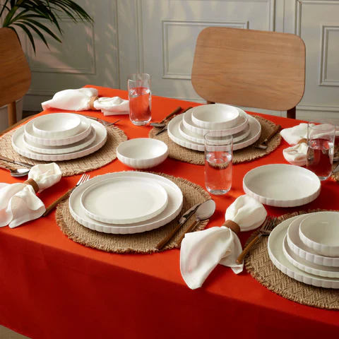 Karaca Stream Bone China Pumpkin 24-delig serviesset voor 6 personen, Wit - Image 2