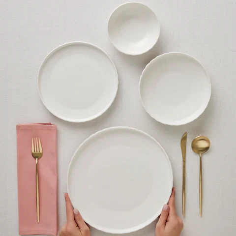 Karaca Stream Bone China Pumpkin 24-delig serviesset voor 6 personen, Wit - Image 3