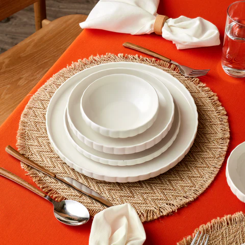 Karaca Stream Bone China Pumpkin 24-delig serviesset voor 6 personen, Wit - Image 5