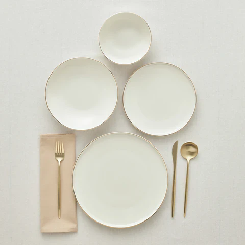 Karaca Stream Bone Meridian Serviesset, 24-delig, voor 6 Personen, Goud - Image 3