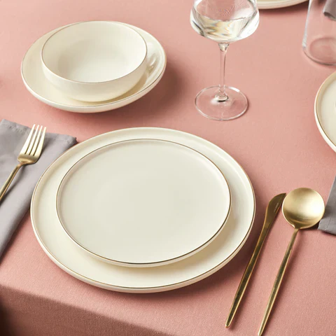 Karaca Stream Bone Meridian Serviesset, 24-delig, voor 6 Personen, Goud - Image 4
