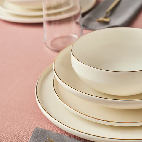 Karaca Stream Bone Meridian Serviesset, 24-delig, voor 6 Personen, Goud - Image 5