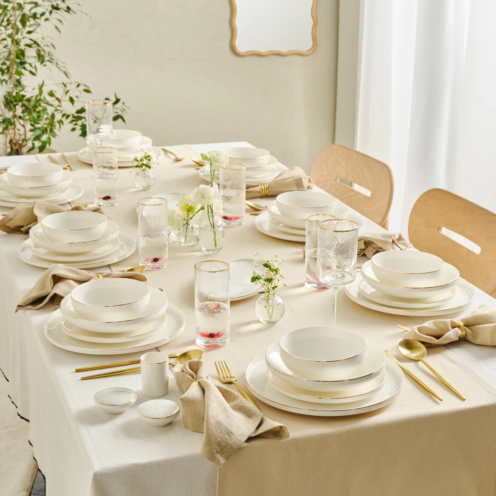 Karaca Red Carpet Collection Stream Bone Merope 53-delige 12-persoons servies set Goud - Image 2