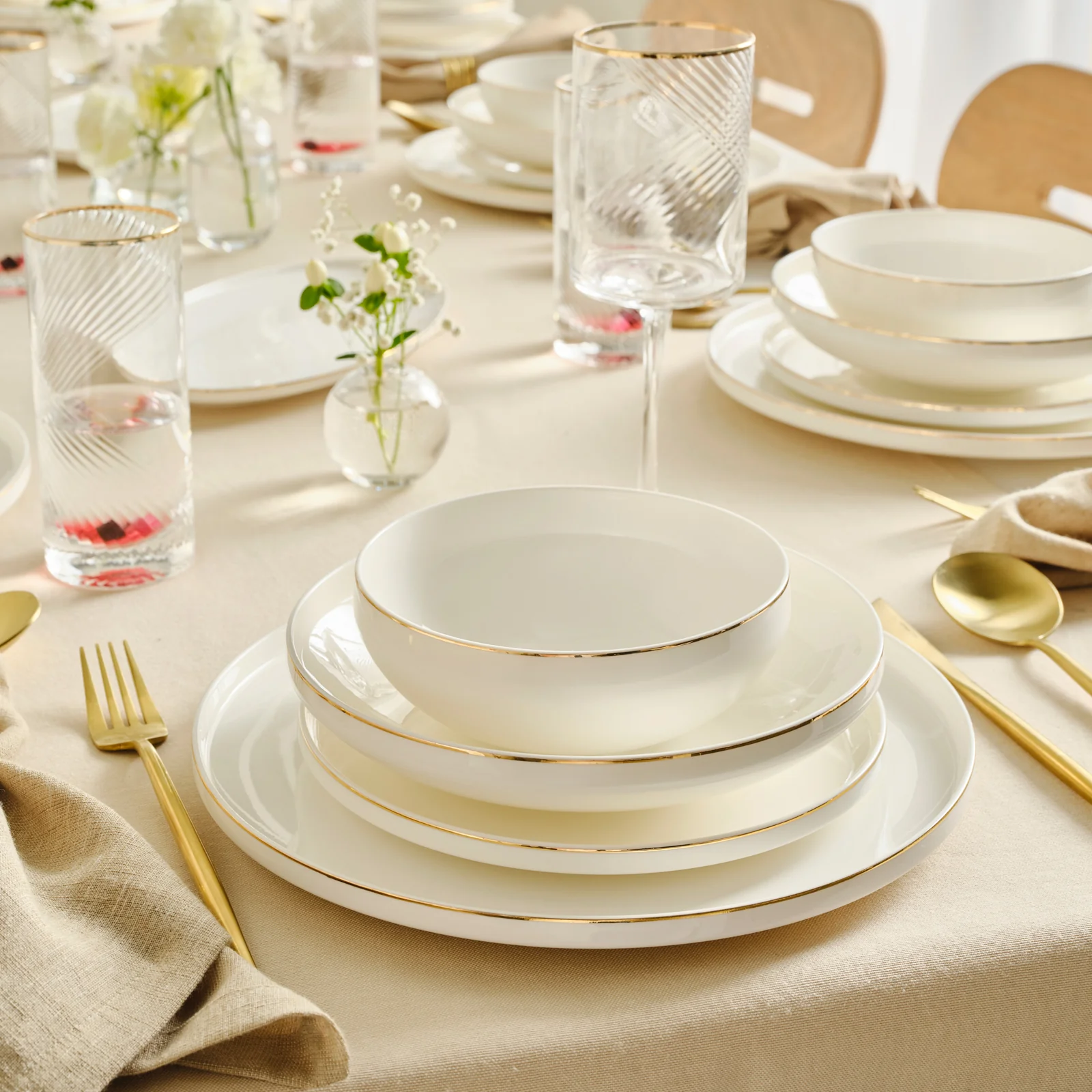 Karaca Red Carpet Collection Stream Bone Merope 53-delige 12-persoons servies set Goud - Image 4