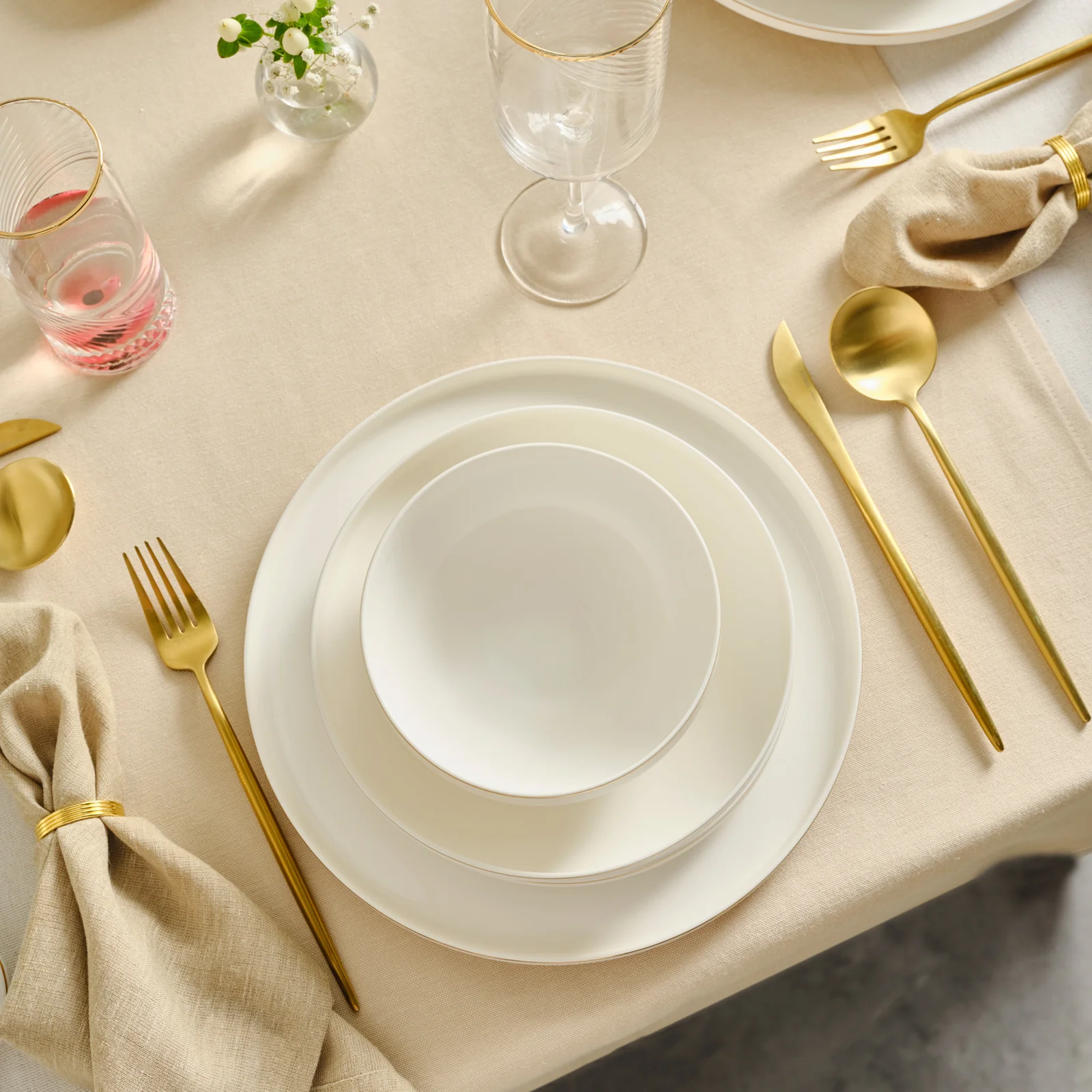 Karaca Red Carpet Collection Stream Bone Merope 53-delige 12-persoons servies set Goud - Image 5