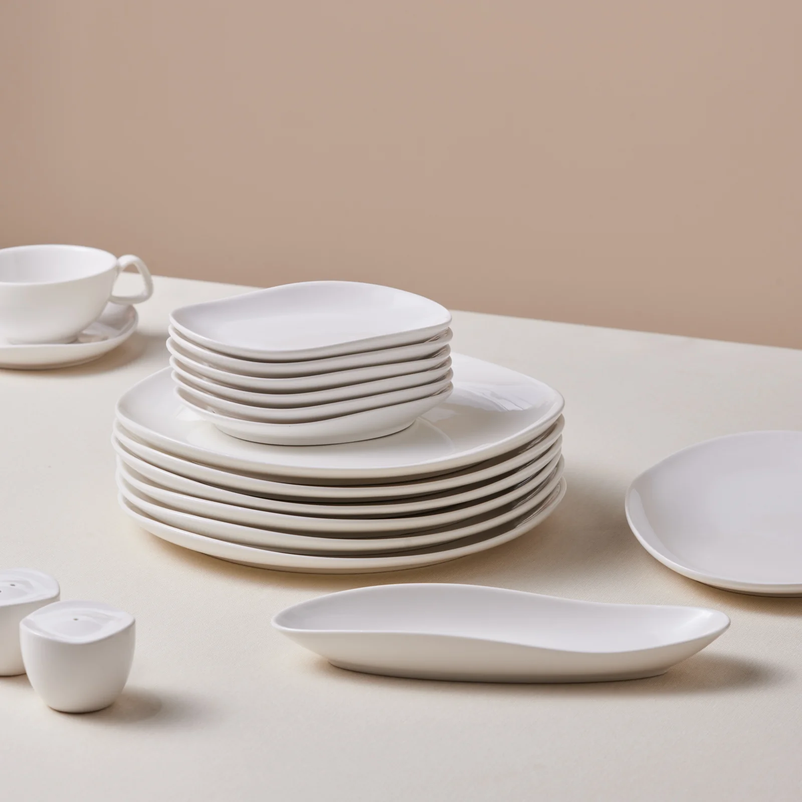 Karaca Stream Bone Middle 34-Delige Ontbijtset voor 6 Personen – Wit - Image 5