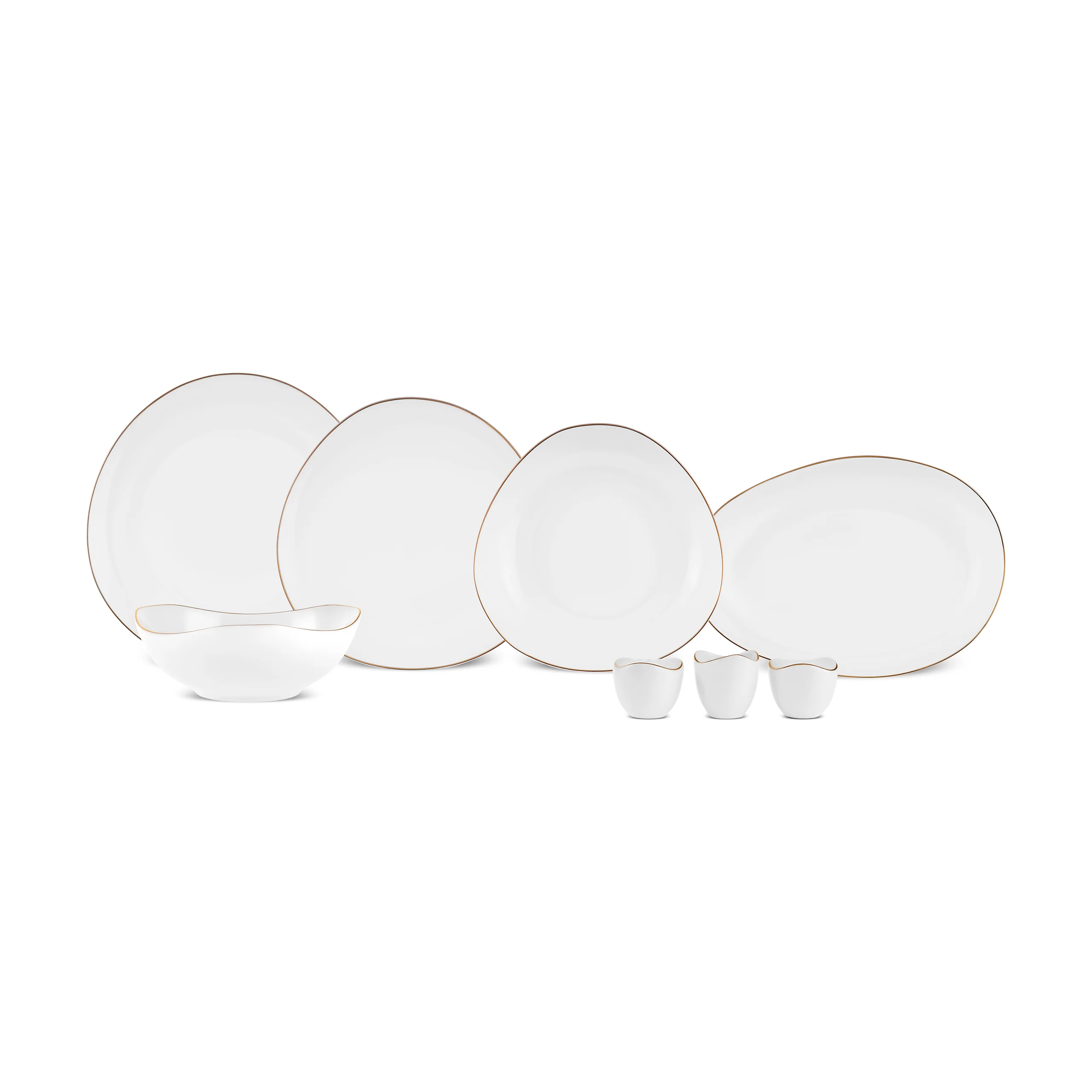 Karaca Stream Bone Middle 53-delige Eetserviesset voor 12 Personen Goud - Image 2
