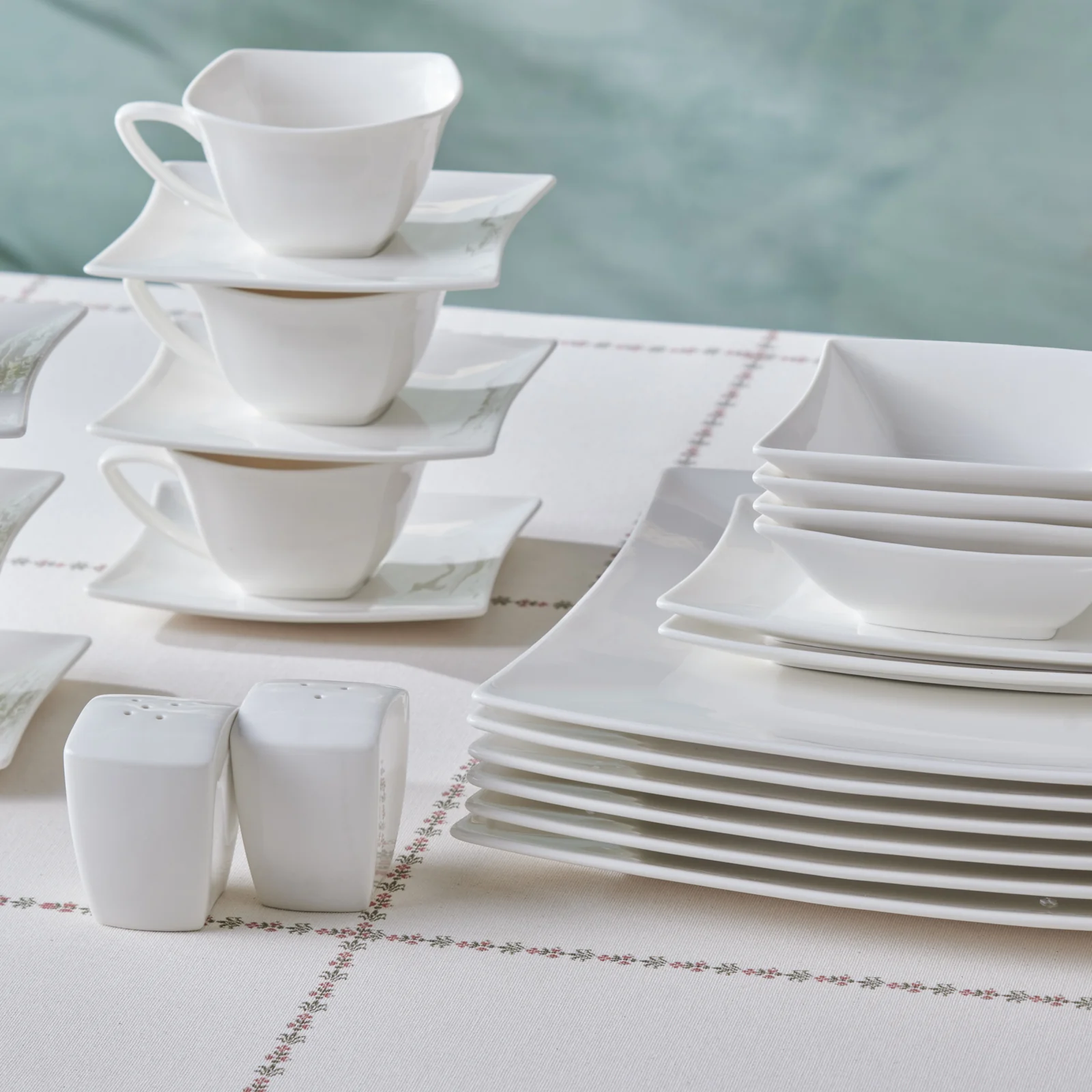 Karaca Stream Pure Perfect Wit 32-delige 6-persoons Ontbijtset Vierkant - Image 10