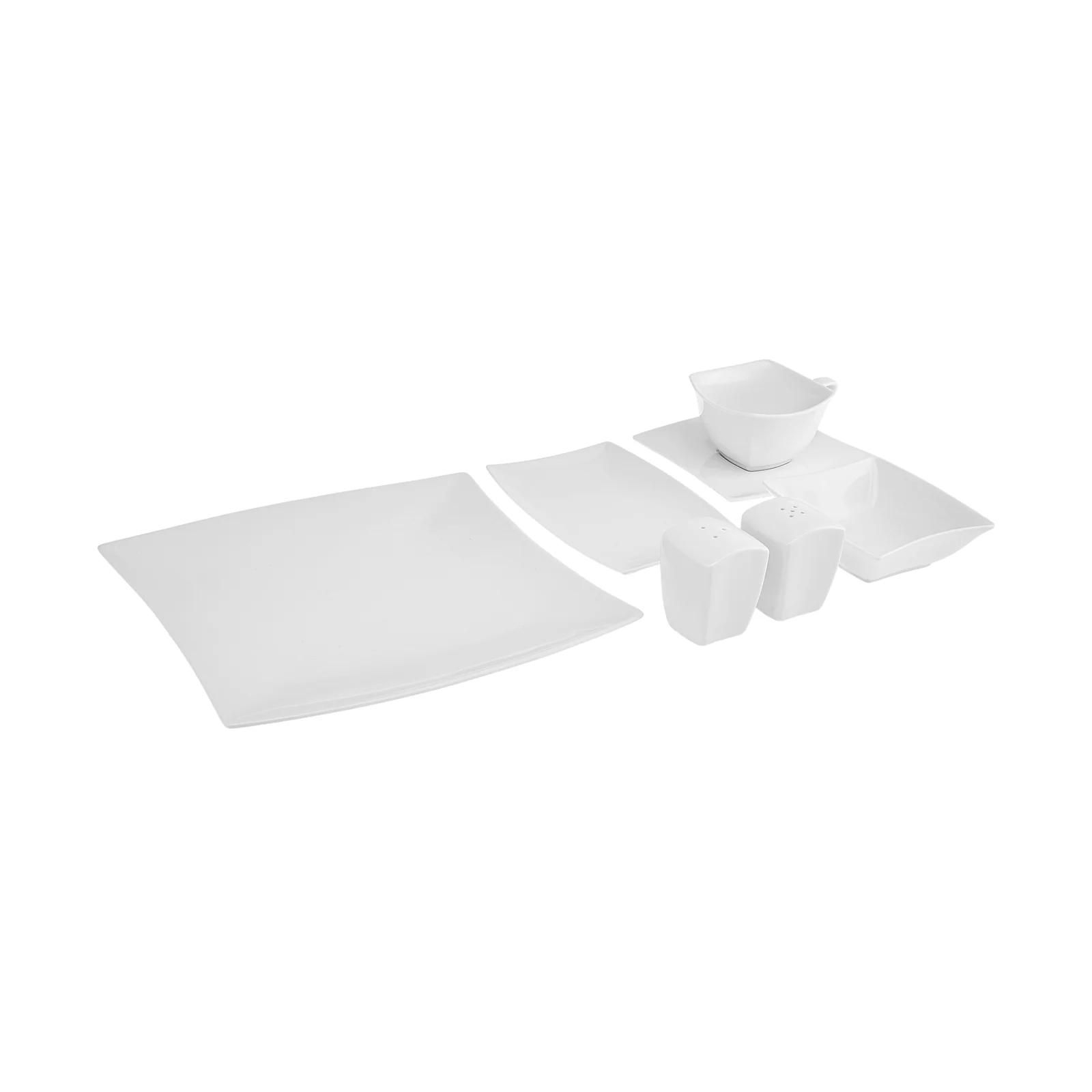 Karaca Stream Pure Perfect Wit 32-delige 6-persoons Ontbijtset Vierkant - Image 14