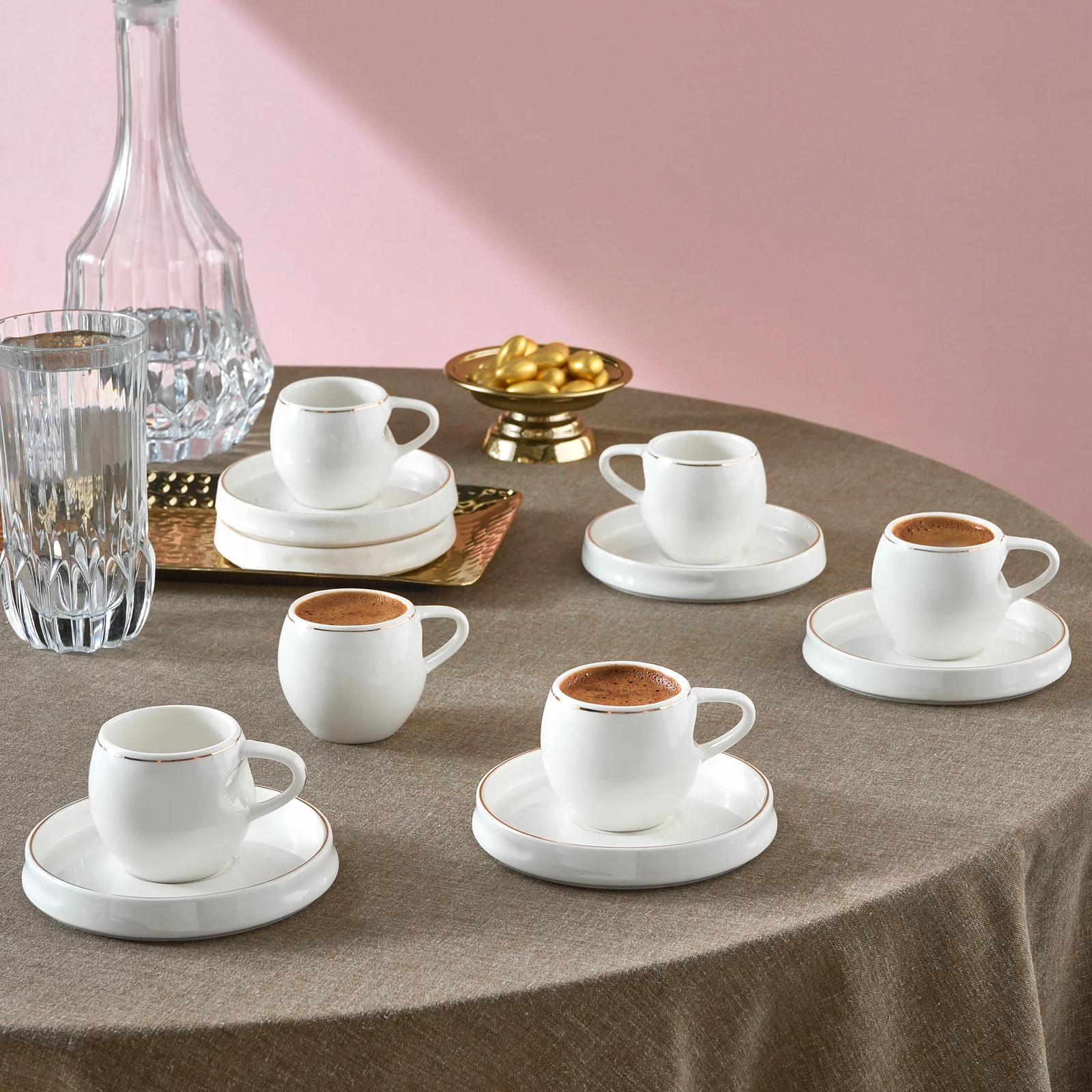 Karaca Streamline Sunset 6-delige Koffiekopjesset voor 6 Personen, 100 ml