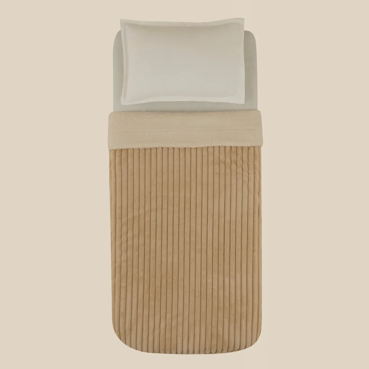 Karaca Stripe Sherpa Beige Deken 130x150 cm - Image 2