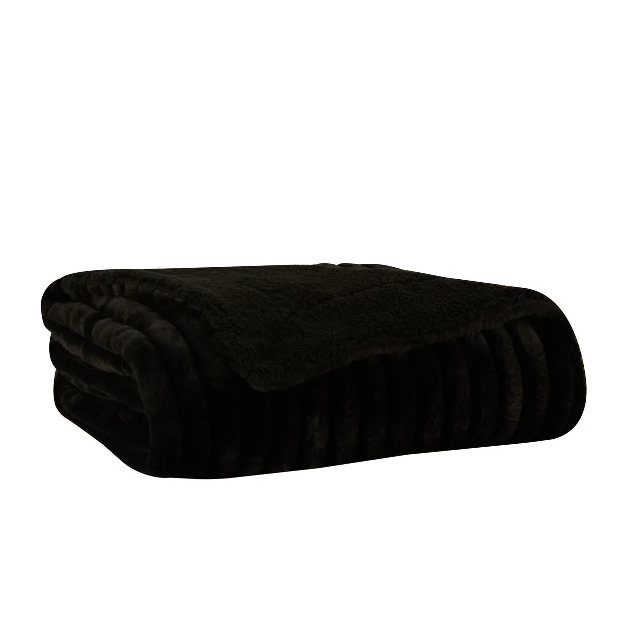 Karaca Stripe Sherpa Zwarte Deken 130x150 cm - Image 5