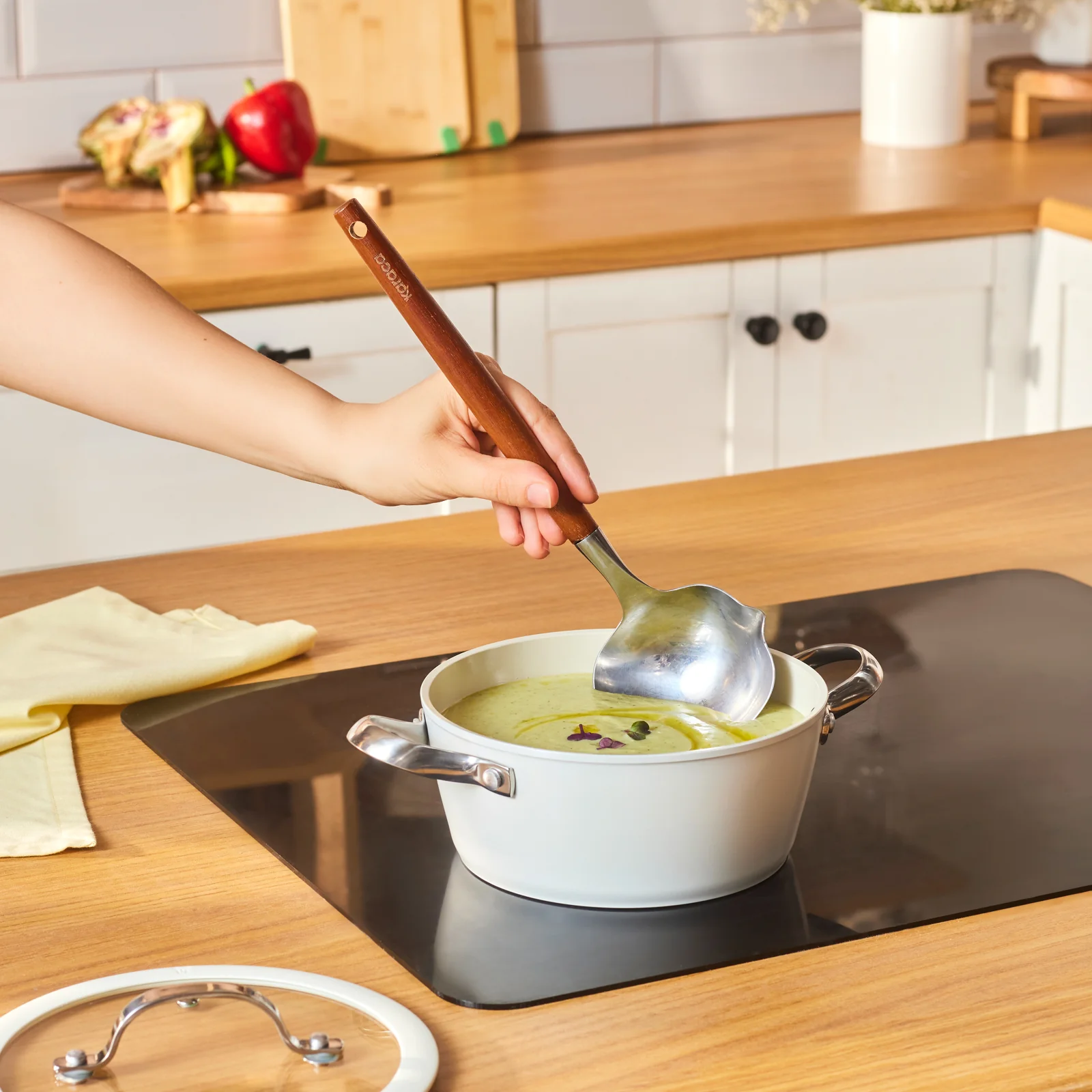 Karaca Swiss Crystal Almond Cream, Keramische Potten, 18cm - Image 4