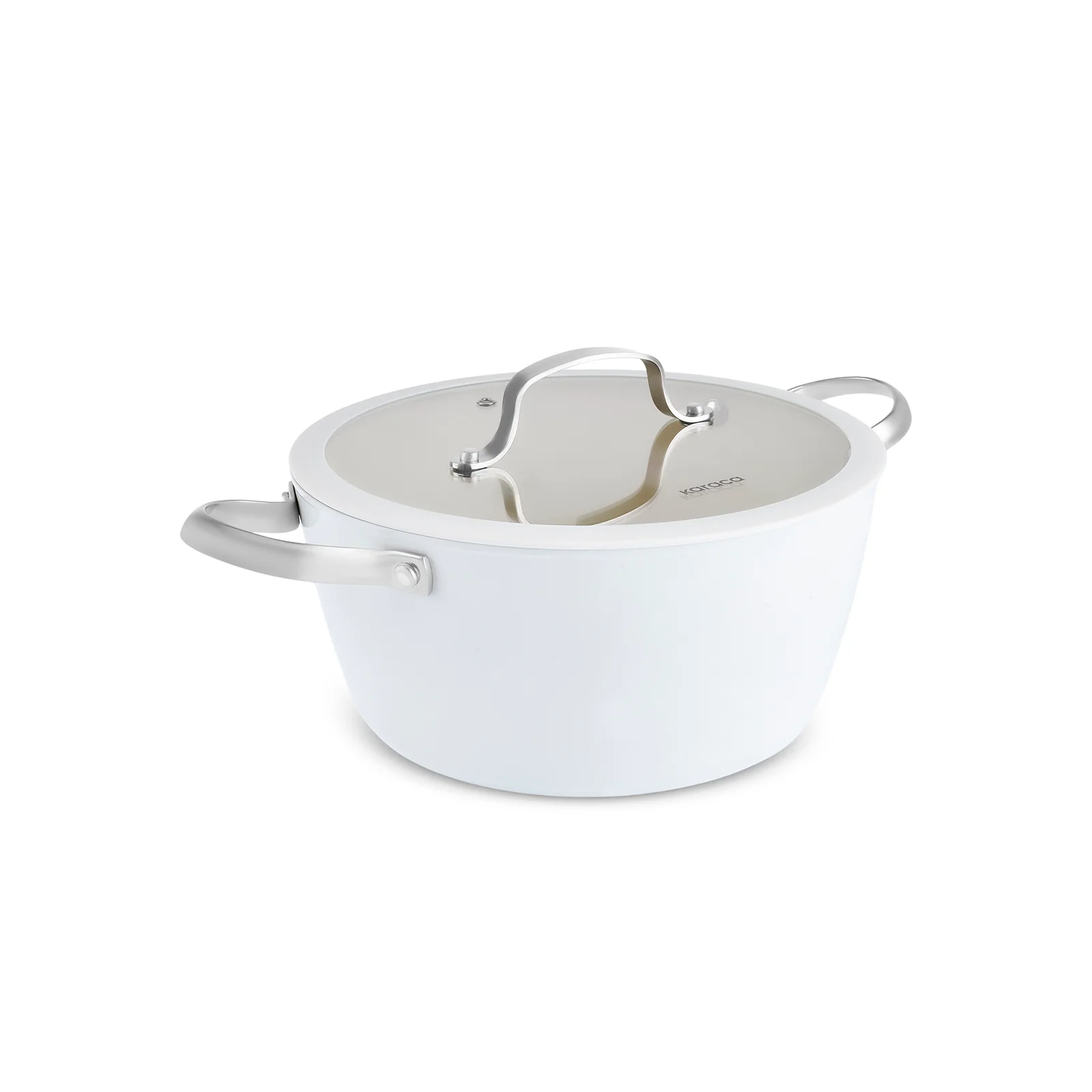 Karaca Swiss Crystal Almond Cream, Keramische Potten, 24cm - Image 5