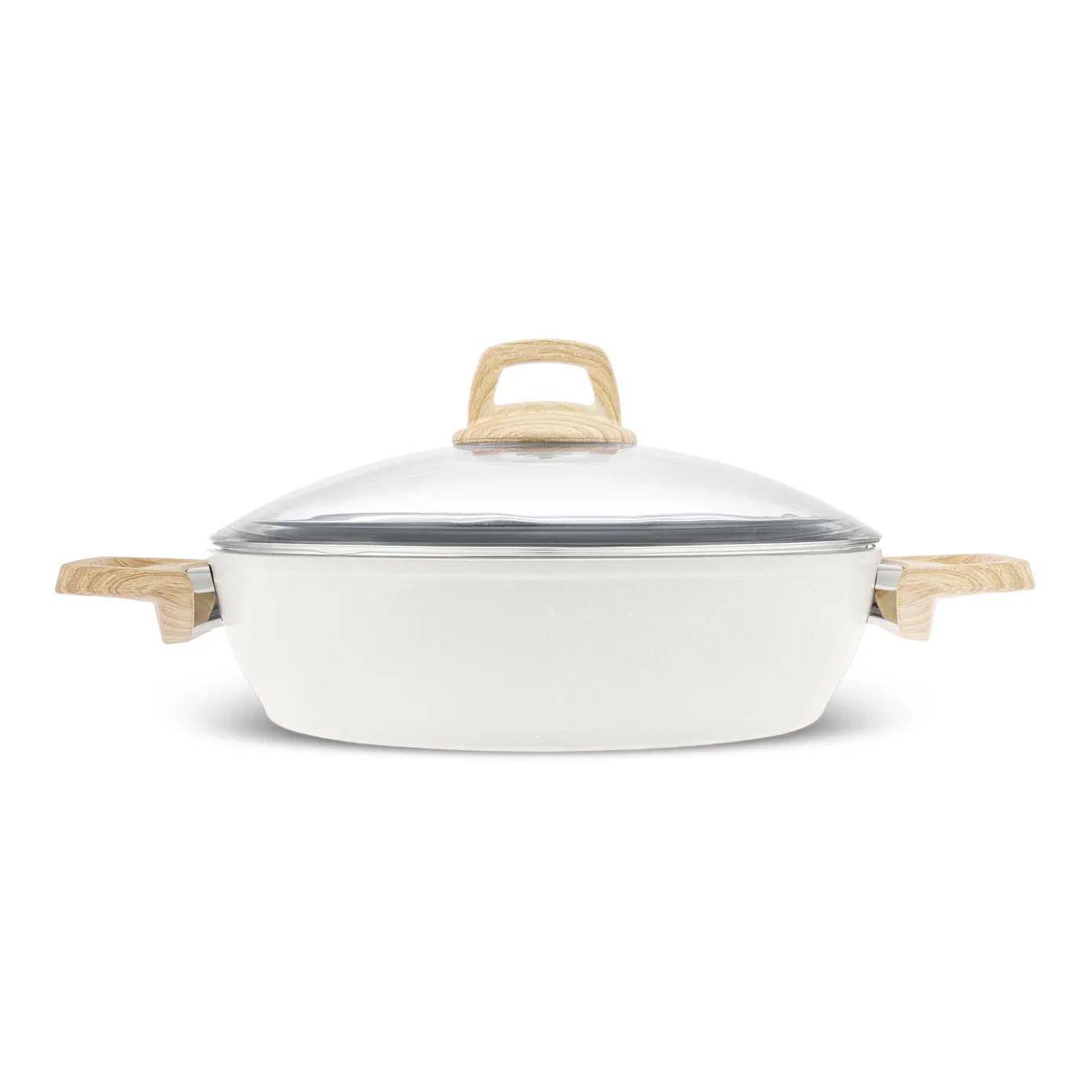 Karaca Swiss Crystal Ondiepe Pot, 30 cm, Crème