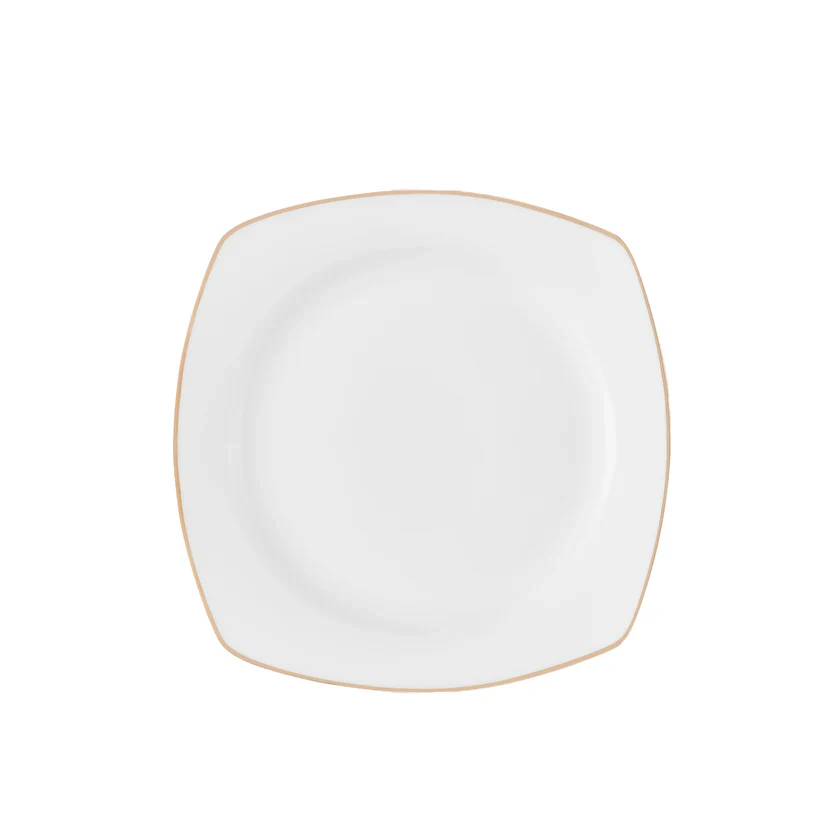Karaca Timeless 59-delige Porseleinen Halve Vierkante Dinerset voor 12 Personen, Goud - Image 14