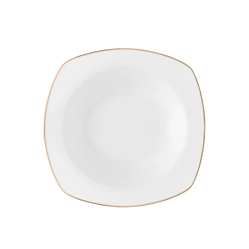 Karaca Timeless 59-delige Porseleinen Halve Vierkante Dinerset voor 12 Personen, Goud - Image 15