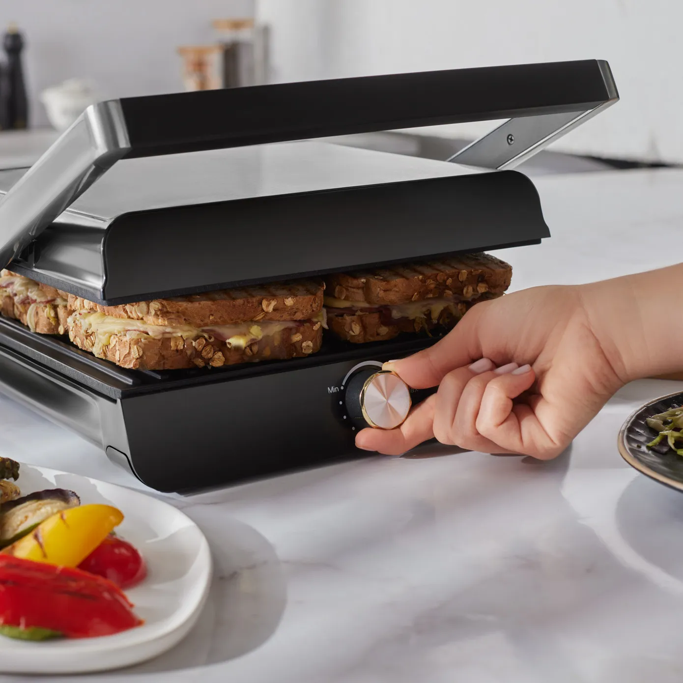 Karaca Toastmaster Inox Broodrooster en Grillmachine, 2000W - Image 3