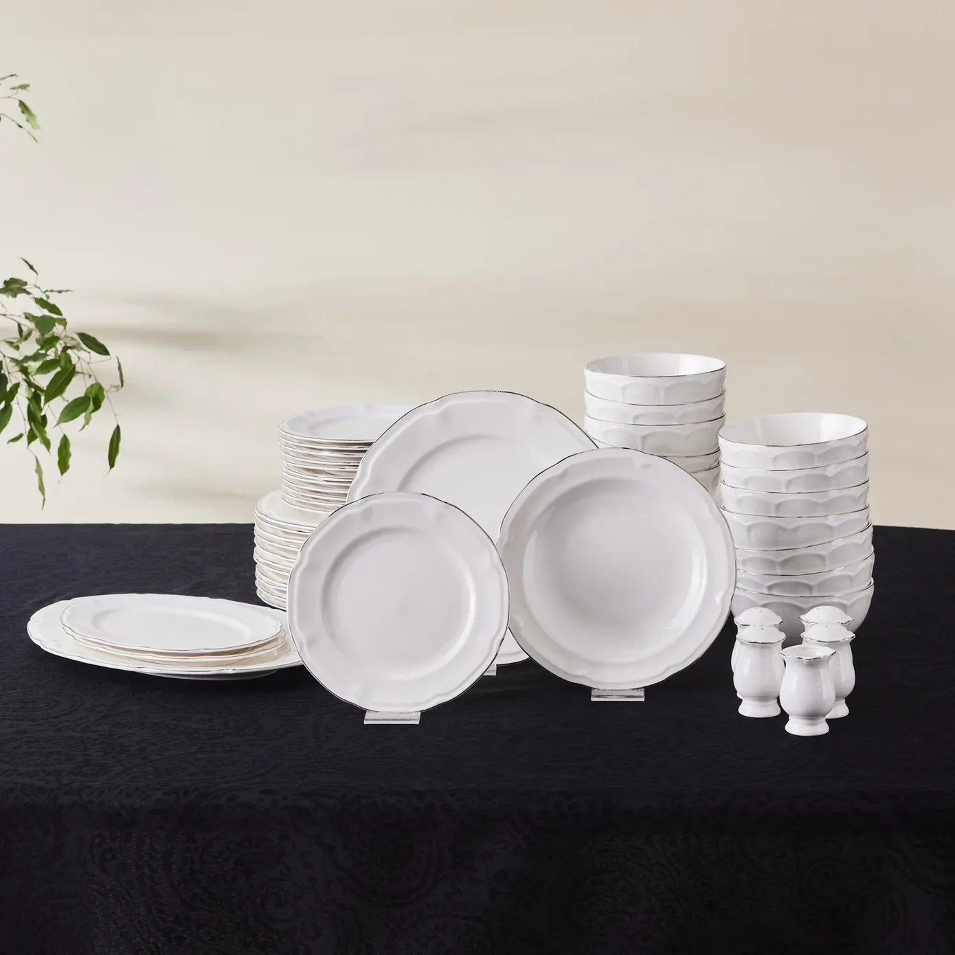 Karaca Tobias Platin 12 Persoons Servies, 56 Delig - Image 5