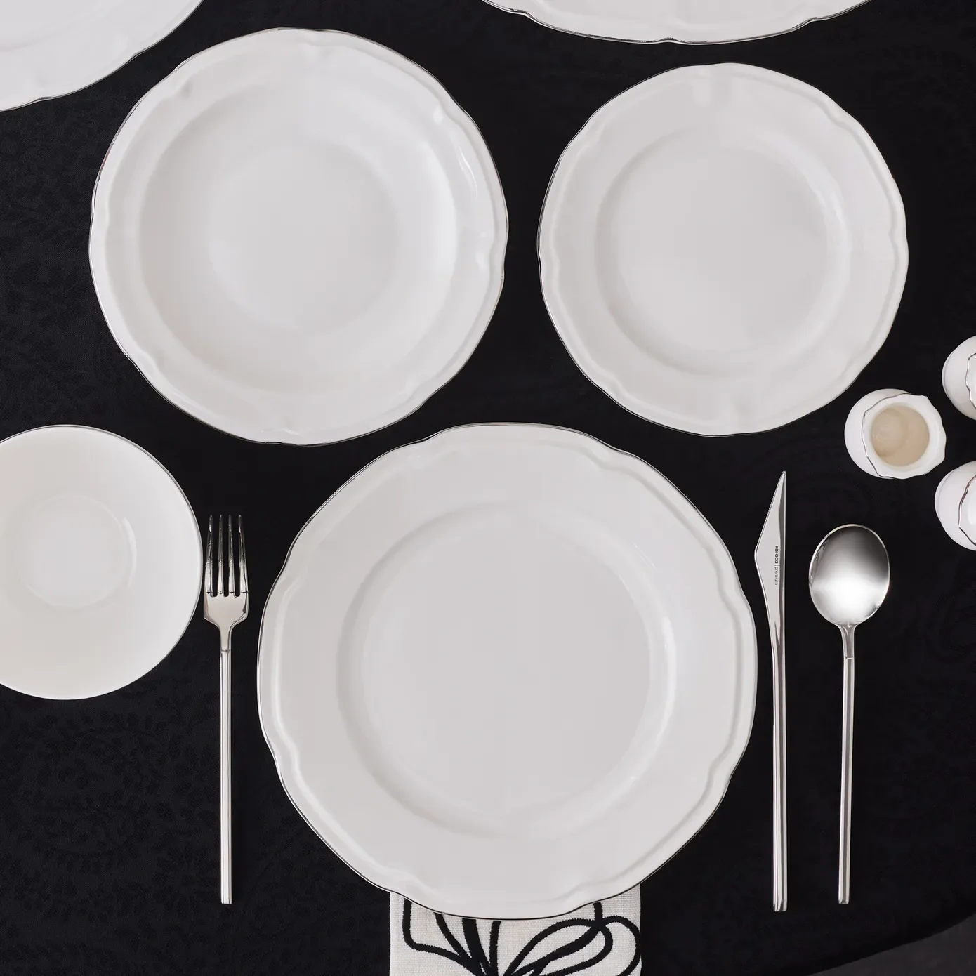 Karaca Tobias Platin 12 Persoons Servies, 56 Delig - Image 9