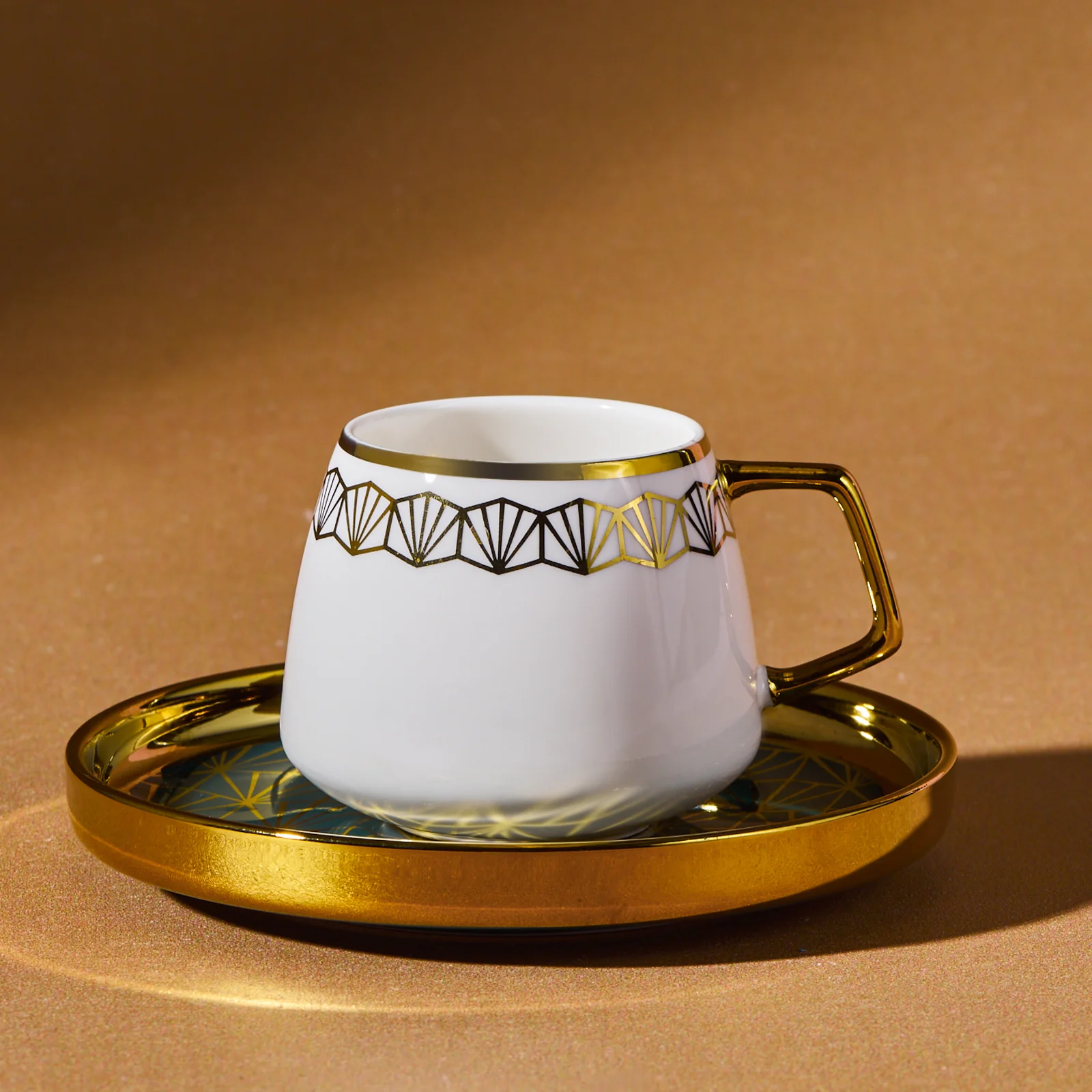 Karaca Verde 12-delige Porseleinen Espresso Turkse Koffiekopjesset voor 6 Personen, 100 ml, Multicolor - Image 4
