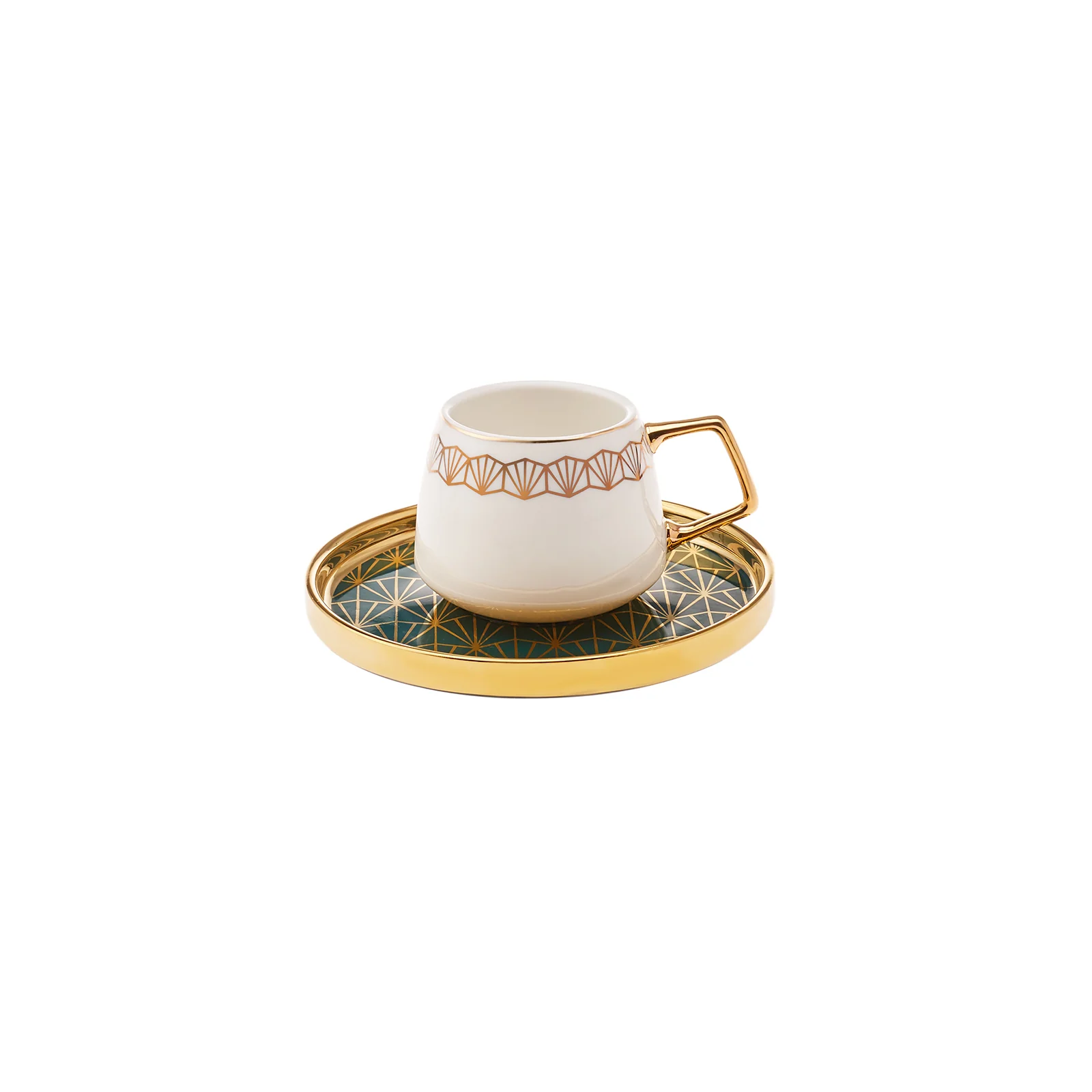 Karaca Verde 12-delige Porseleinen Espresso Turkse Koffiekopjesset voor 6 Personen, 100 ml, Multicolor - Image 7