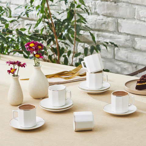 Karaca Vezir 6-Delig Koffiekopjesset Voor 6 Personen 80 Ml