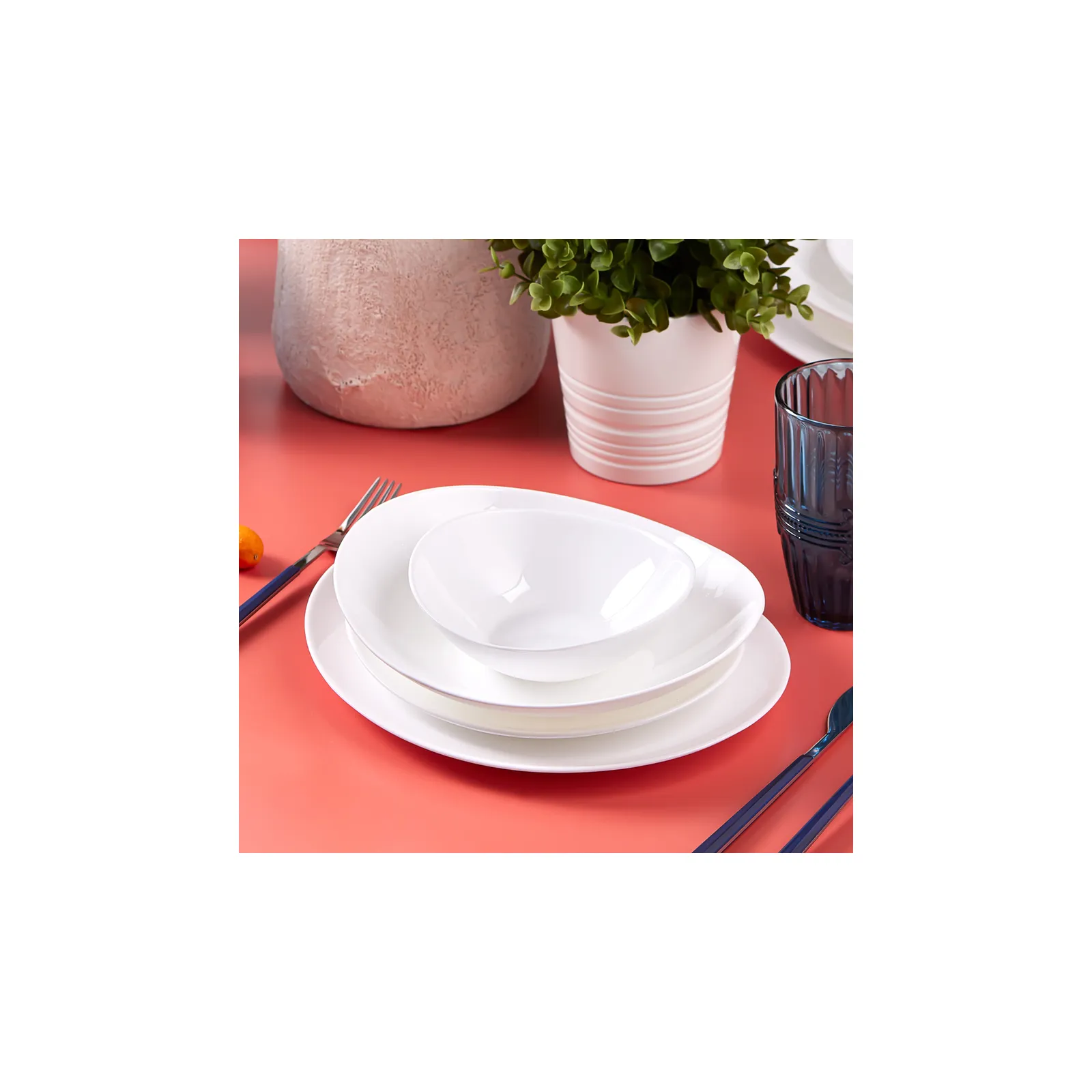 Karaca White Pure Opal Glazen Serviesset, 24-delig voor 6 personen - Image 3