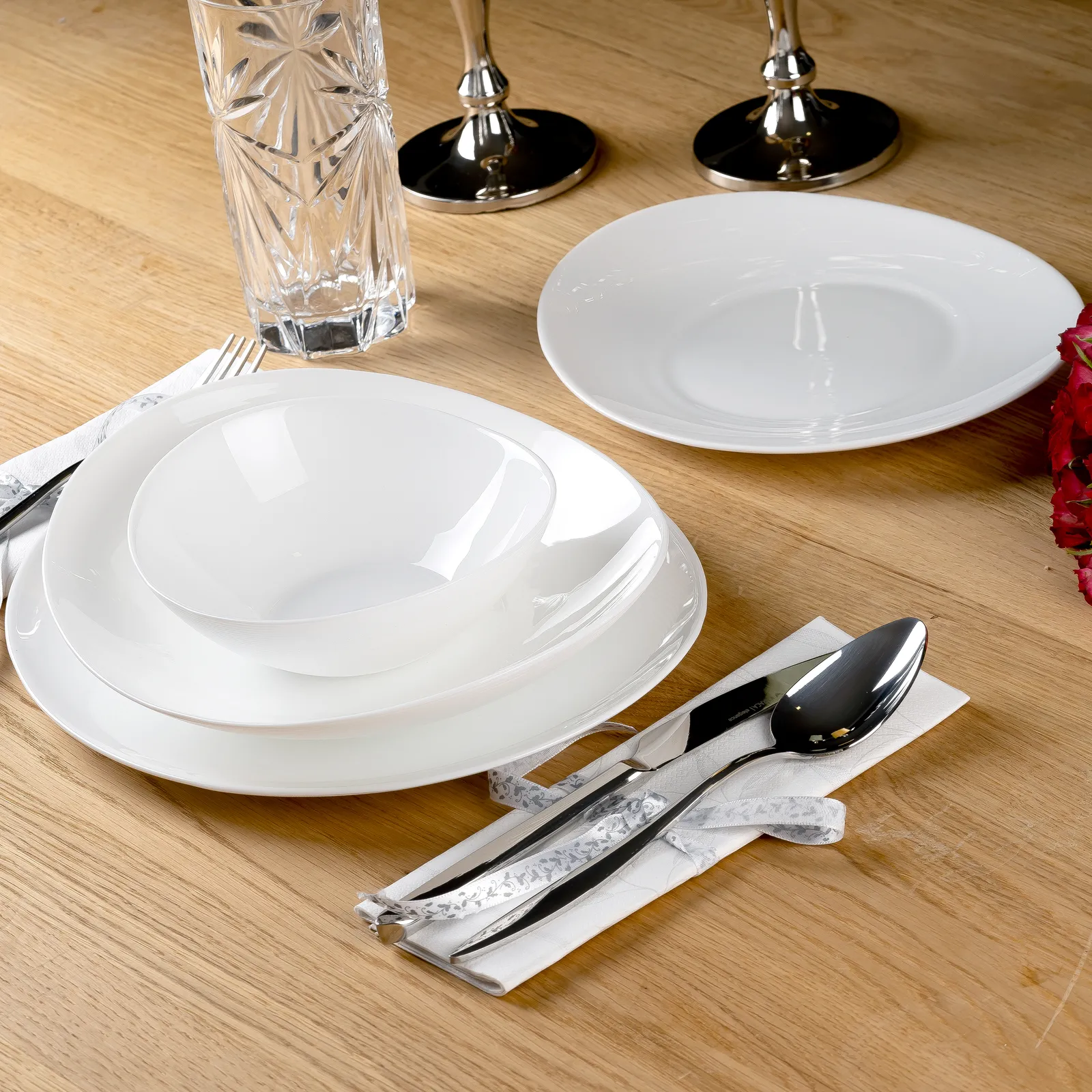 Karaca White Pure Opal Glazen Serviesset, 24-delig voor 6 personen - Image 6