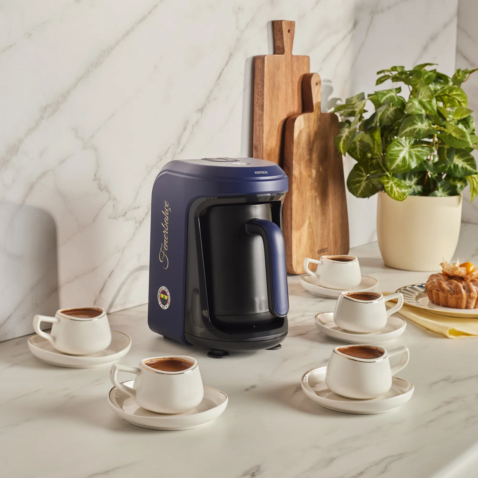 Karaca x Fenerbahçe Gelicentieerde Hatır Hüps Turkse Koffiemachine met Melkfunctie en Clublied - Image 3