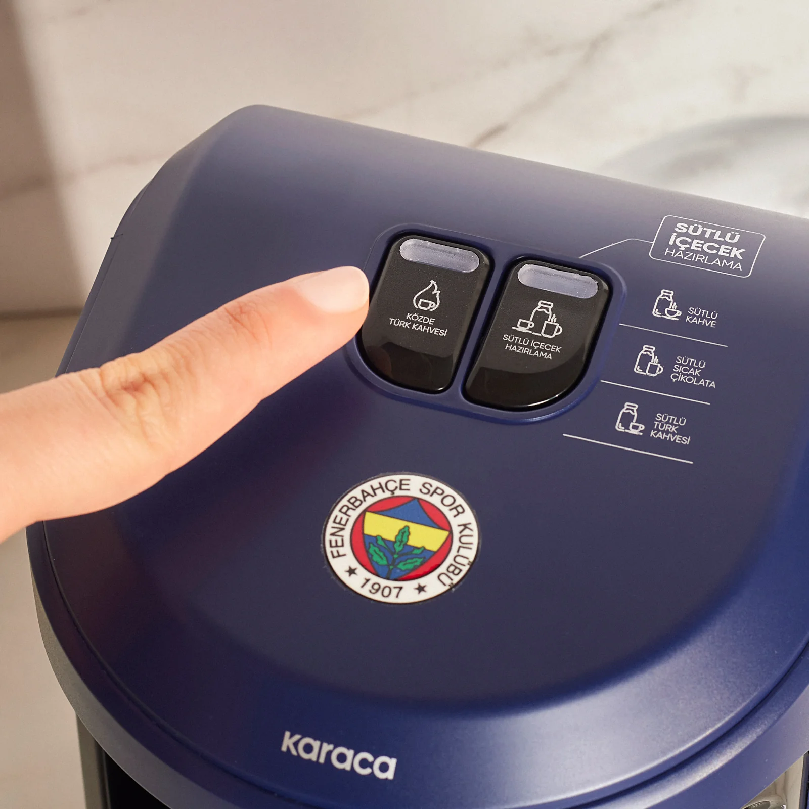 Karaca x Fenerbahçe Gelicentieerde Hatır Hüps Turkse Koffiemachine met Melkfunctie en Clublied - Image 5