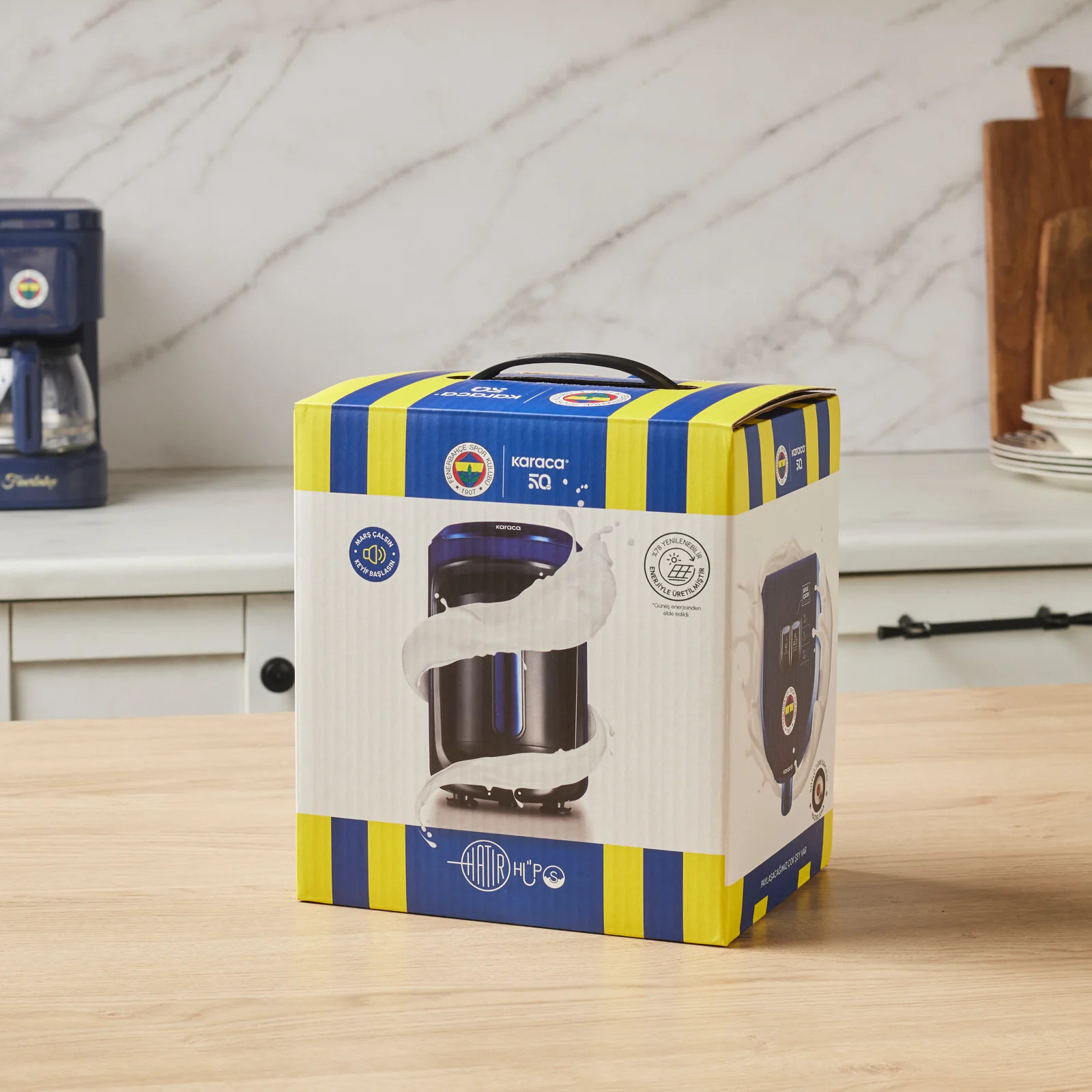 Karaca x Fenerbahçe Gelicentieerde Hatır Hüps Turkse Koffiemachine met Melkfunctie en Clublied - Image 8