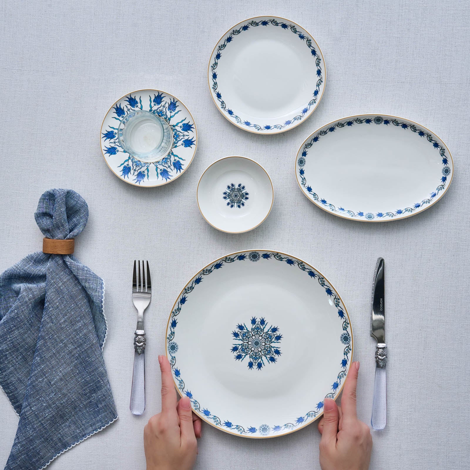 Karaca Bone China İznik 26-delig serveerset voor 6 personen, Multi - Image 3