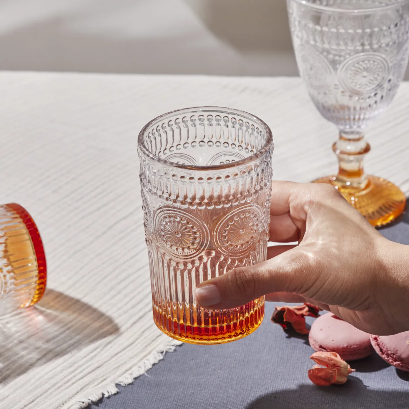 Karaca Zonnebloem-glas, Oranje - Image 6