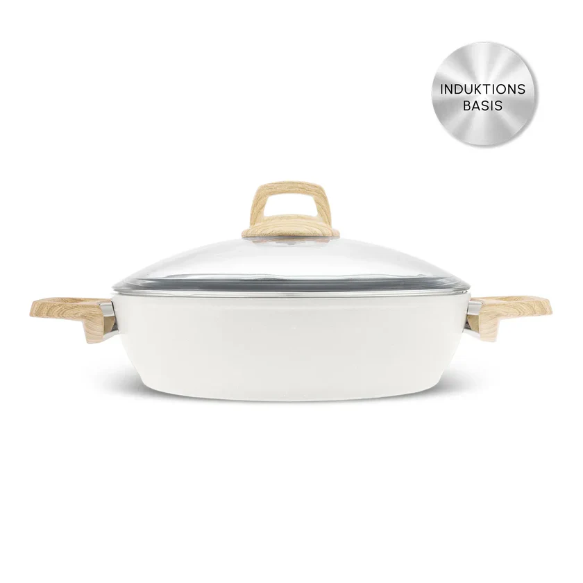 Karaca Zwitserse kristal inductiepot, 26 cm, crèmekleurig
