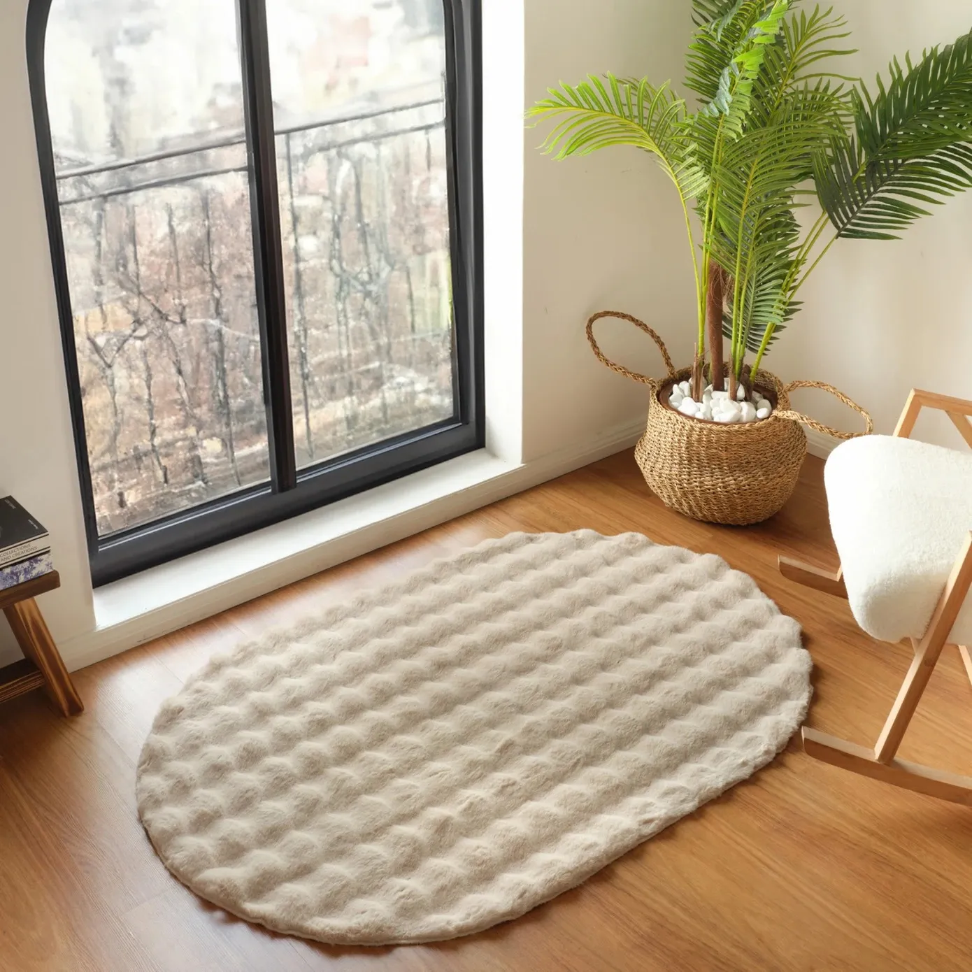 Kaşmir Halı 7/24 Cosy Premium Bubbel Beige Ovaal 80x150 cm - Image 3