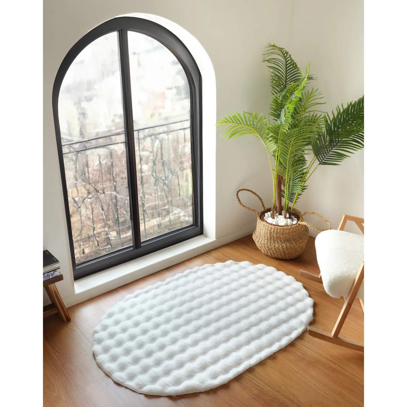 Kaşmir Halı Cosy Premium Bubble Wit Ovaal 100x150 cm - Image 4