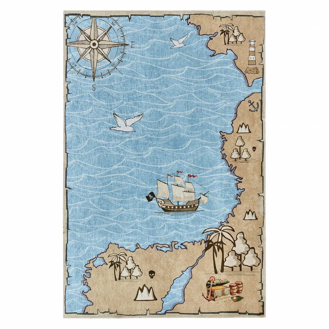 Kaşmir Halı Decoratieve Kunst Kinderen/Jeugd Zee, 80x150 cm