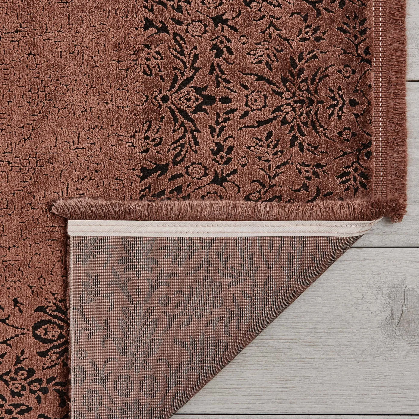 KASMIR HALI VISKON PREMIUM DAMASK SOMON 80X150 - Image 2
