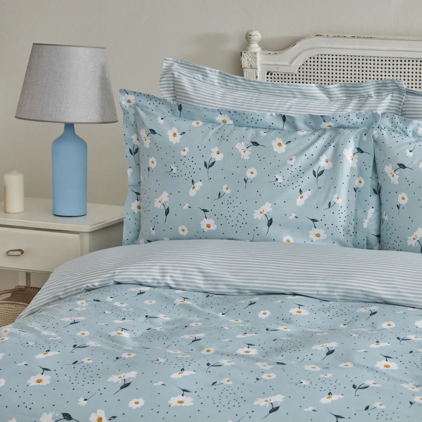 Karaca Home Daisy 100% Katoenen Eenpersoons Dekbedovertrekset, Mint