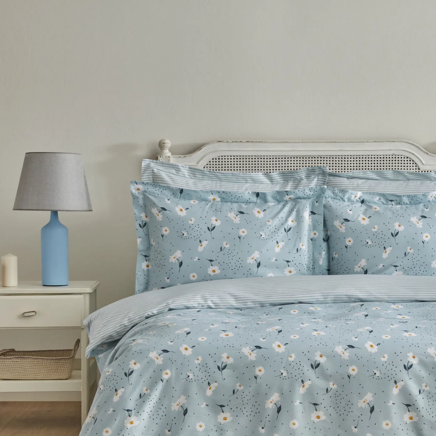Karaca Home Daisy 100% Katoenen Eenpersoons Dekbedovertrekset, Mint - Image 2