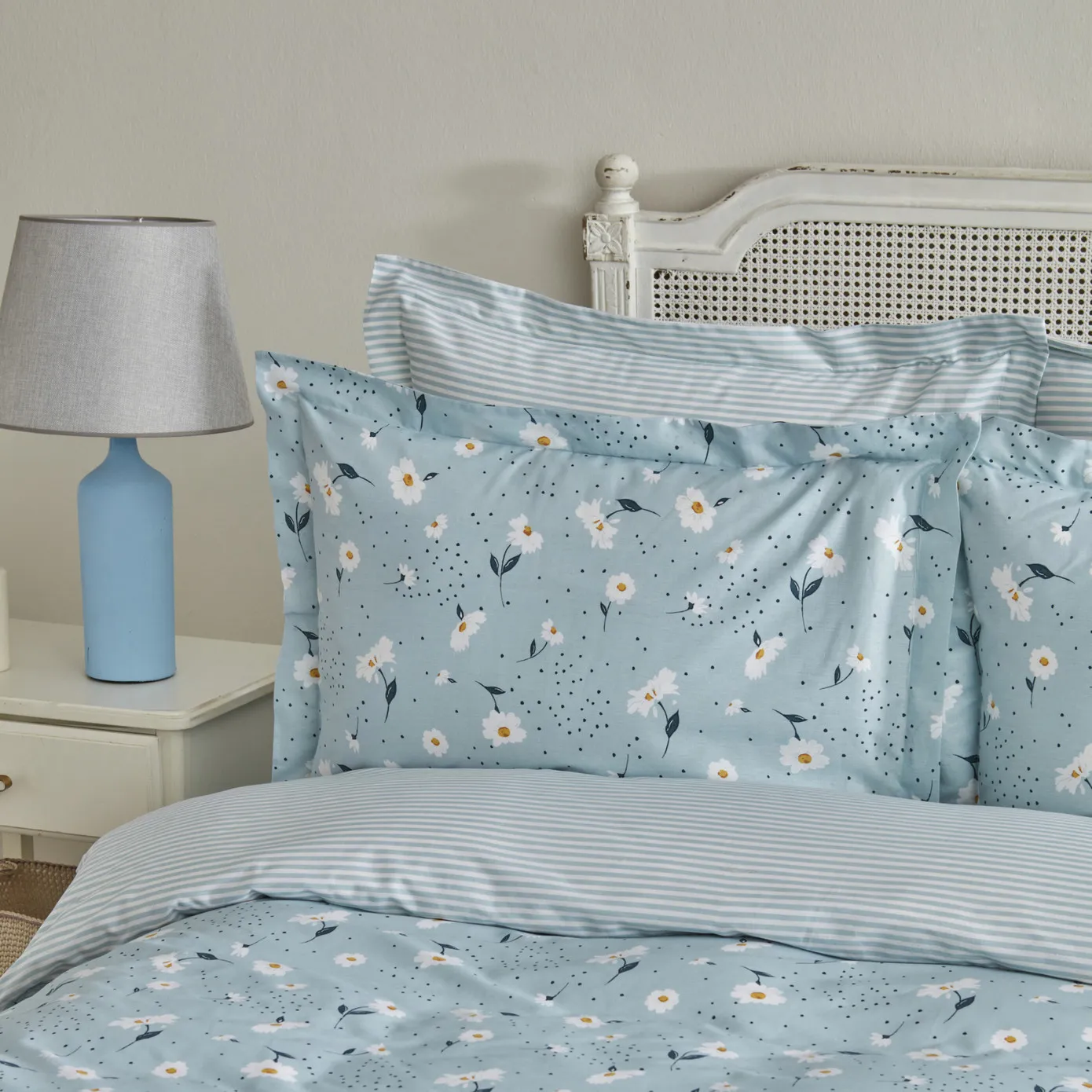 Karaca Home Daisy 100% Katoenen Eenpersoons Dekbedovertrekset, Mint - Image 3