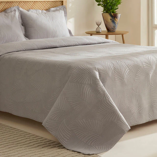 Leaf Beddensprei Set Grijs 230x240 cm + 2 (50x70 cm) - Image 3
