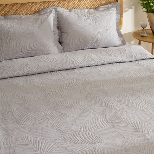 Leaf Beddensprei Set Grijs 230x240 cm + 2 (50x70 cm) - Image 4