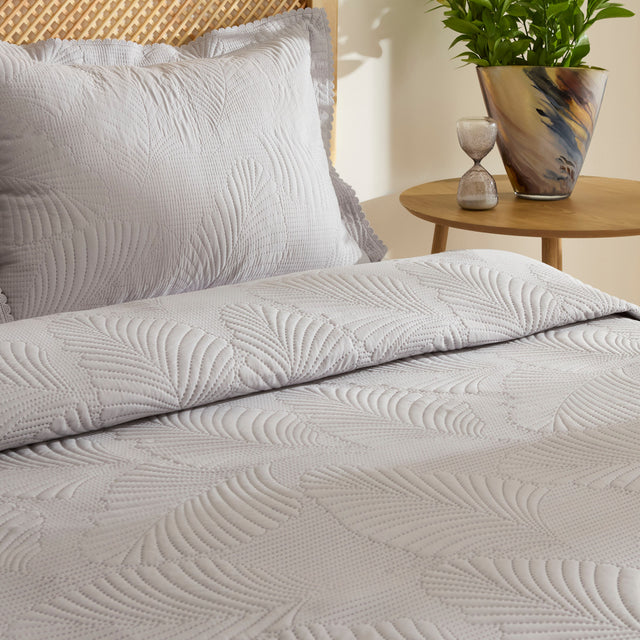 Leaf Beddensprei Set Grijs 230x240 cm + 2 (50x70 cm) - Image 5