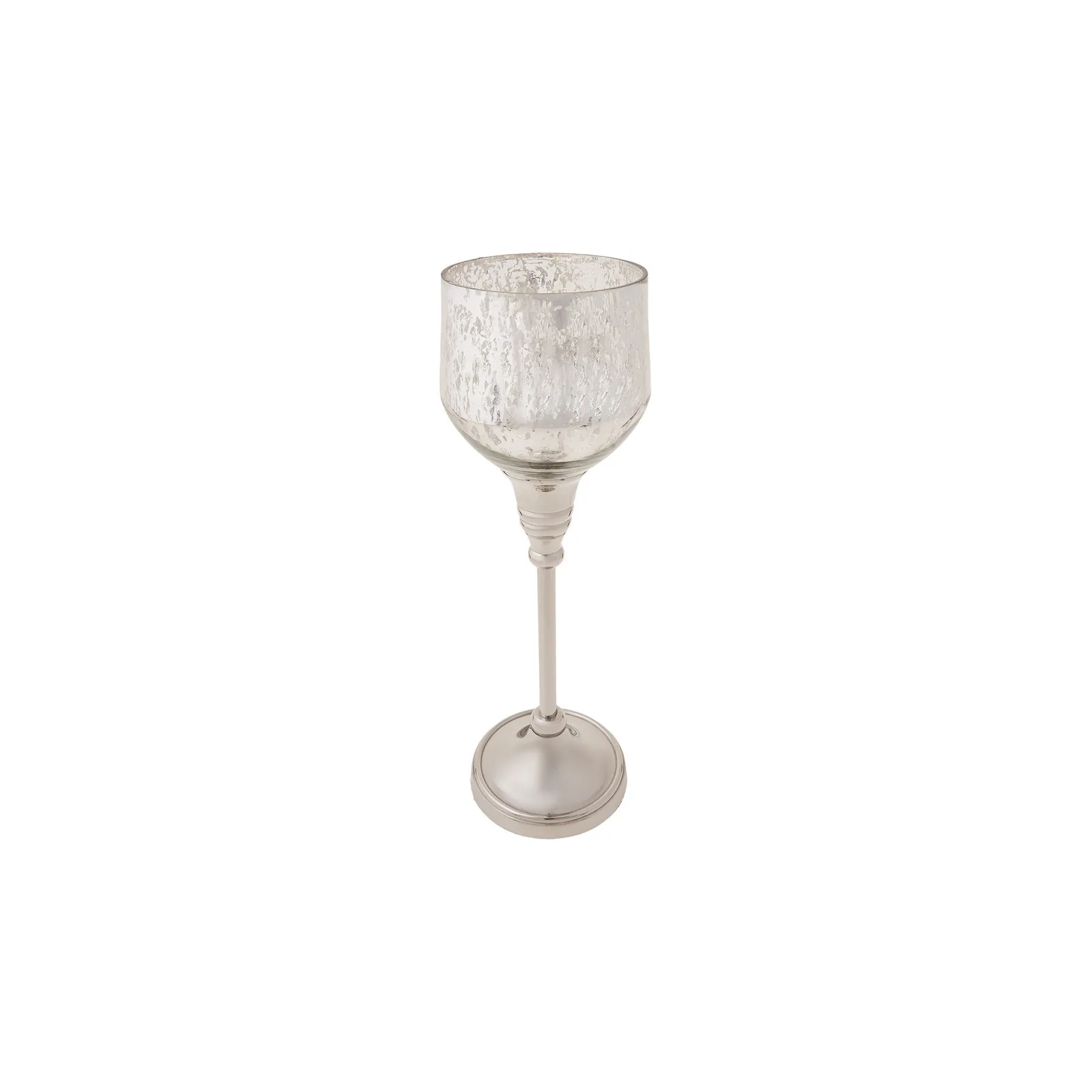 LUCCA  ŞAMDAN TEALIGHT MUMLUK ANTİK GÜMÜŞ 28CM - Image 3