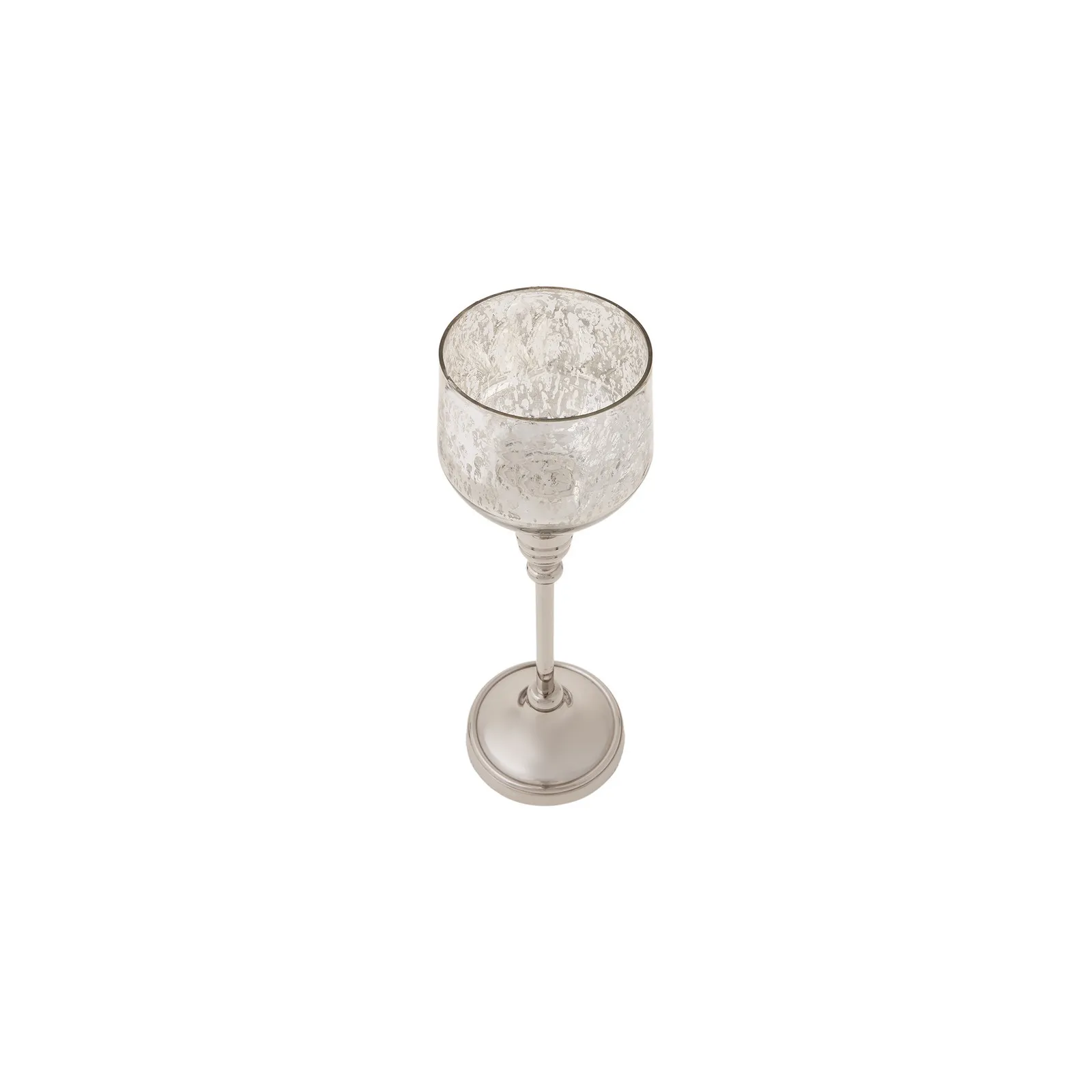 LUCCA  ŞAMDAN TEALIGHT MUMLUK ANTİK GÜMÜŞ 28CM - Image 4