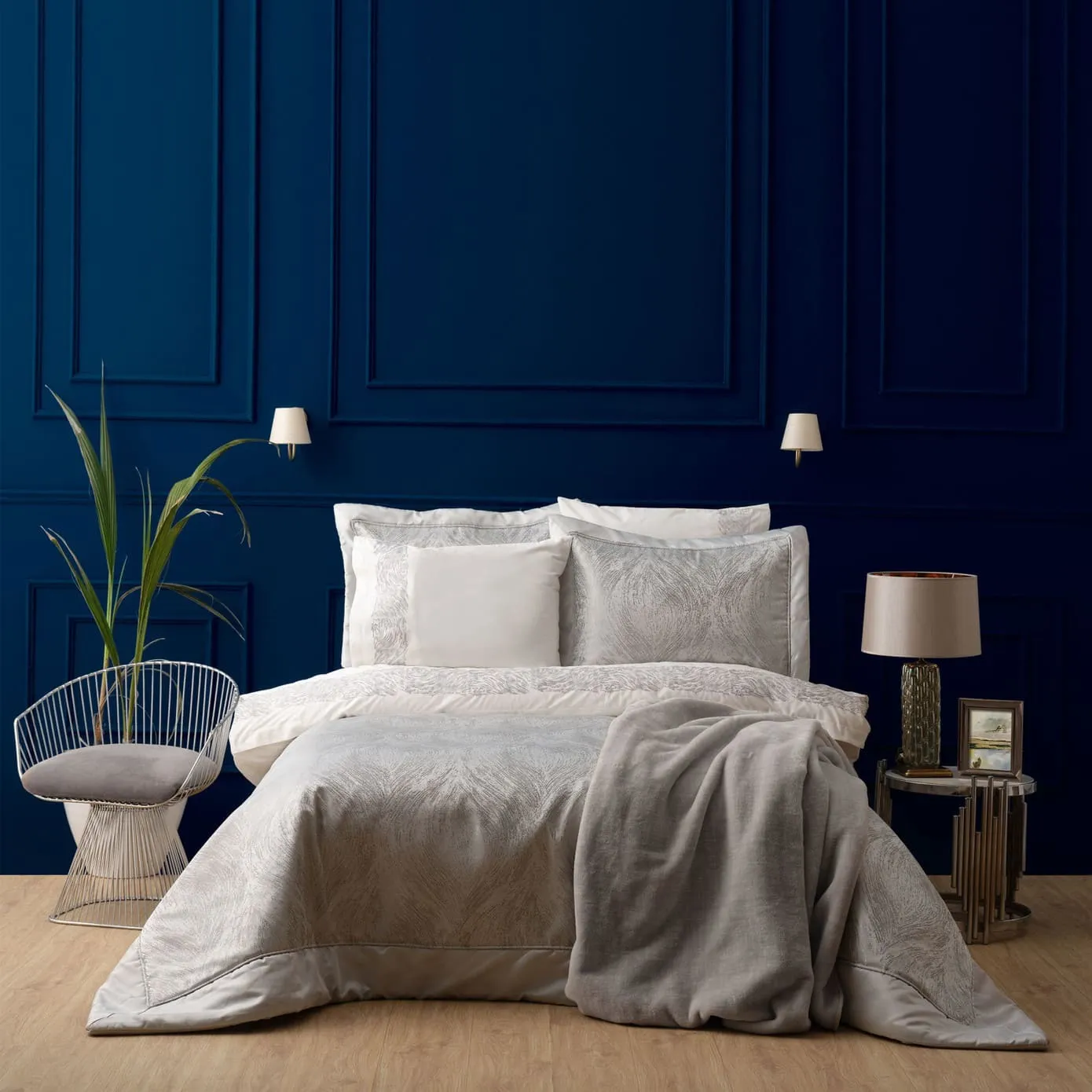 Karaca Home Lyra Zilver 8-delige set bedlinnen - Image 2