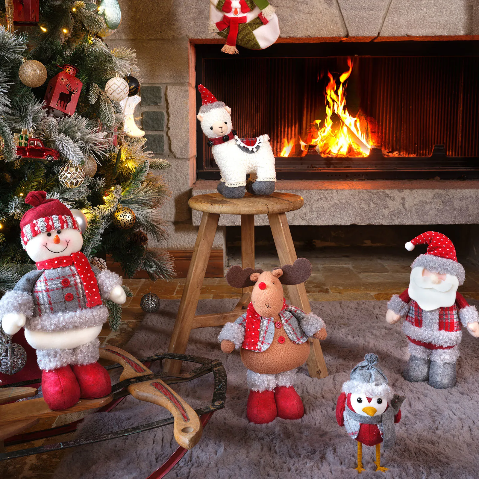 NY23 STANDING SNOWMAN PELUŞ OBJE 34CM - Image 2