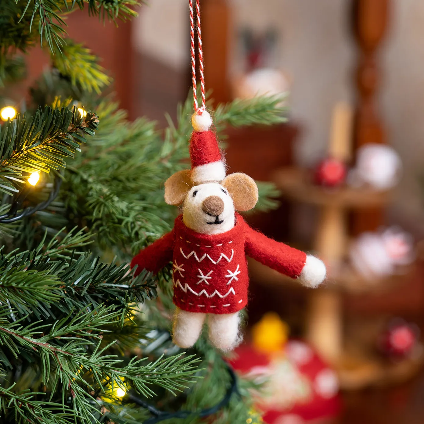 Karaca Home New Year Kerstmuis Kerstboomdecoratie, 12 cm